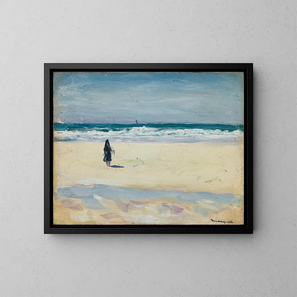 ung flicka på stranden - Albert Marquet — inramlat konstverk på väggen