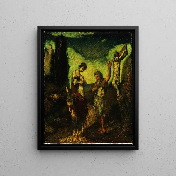 L'histoire de la croix - Albert Pinkham Ryder — inramlat konstverk på väggen