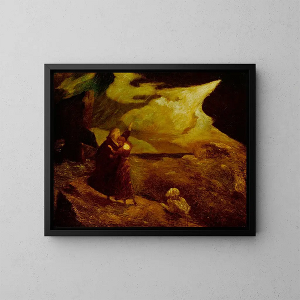 La Tempête - Albert Pinkham Ryder — inramlat konstverk på väggen