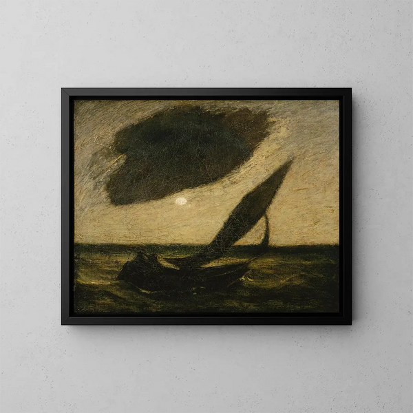 Under ett moln - Albert Pinkham Ryder — inramlat konstverk på väggen
