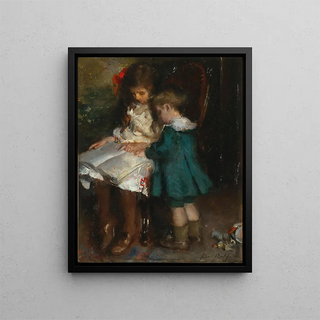 Albert Roelofs - A Reading Lesson Two Siblings.webp
