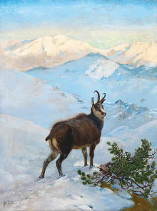Albert Singer - A Chamois in the Mountains.webp