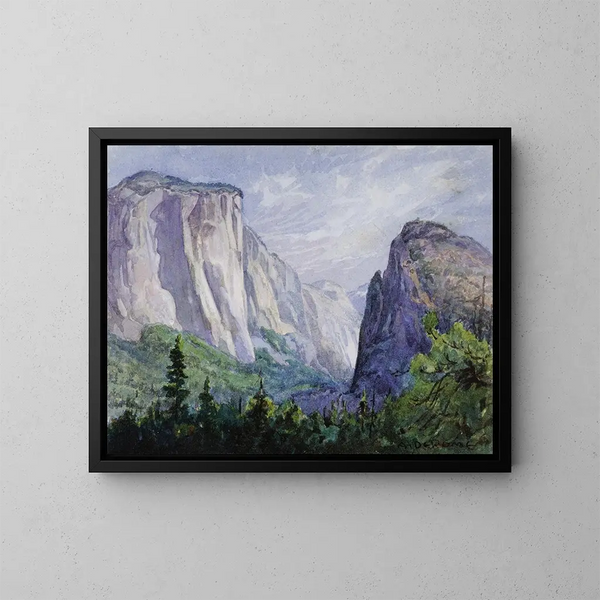 Yosemite från den gamla Inspiration Road - Albert Thomas de Rome — inramlat konstverk på väggen