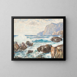 Albert Wenk - Breakers on a rocky coast.webp
