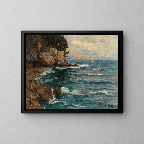 Rochers de Capri - Albert Wenk — inramlat konstverk på väggen