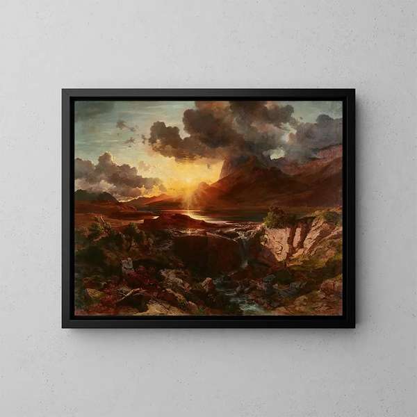 Coucher de soleil au Hintersee à Berchtesgaden - Albert Zimmermann — inramlat konstverk på väggen