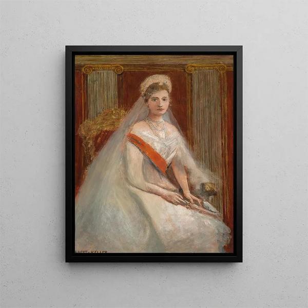 porträtt av tsarinnan Alexandra Fjodorovna - Albert von Keller — inramlat konstverk på väggen