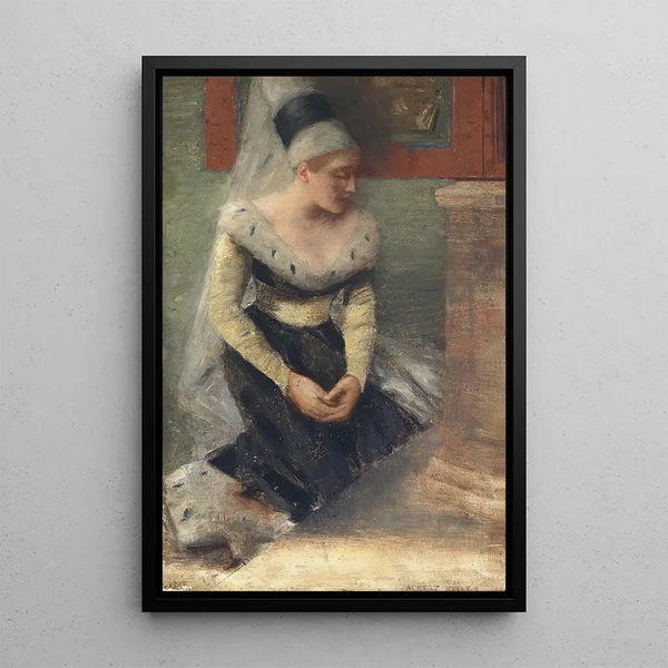 Reproduktion av målningen Demoiselle de château - Albert von Keller