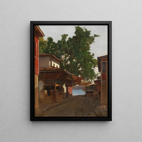 Beicos, via tra Beicos e il Bosforo, Istanbul - Alberto Pasini — inramlat konstverk på väggen