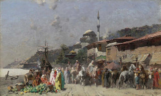 Alberto Pasini - Marketplace On The Bosporus Constantinople And The New Mosque Beyond.webp