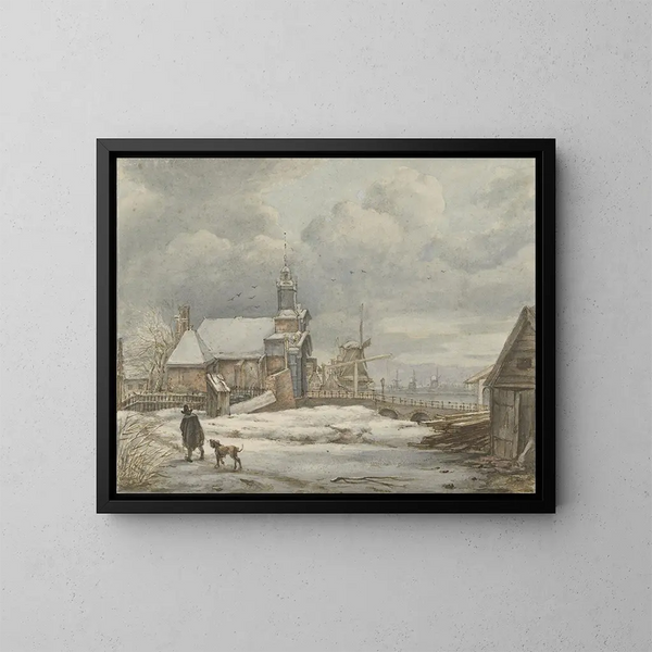 Vue de la porte de Haarlemmer à Amsterdam - Albertus Brondgeest — inramlat konstverk på väggen