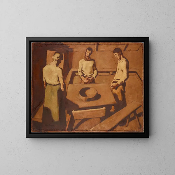 La prière de la table - Albin Egger-Lienz — inramlat konstverk på väggen