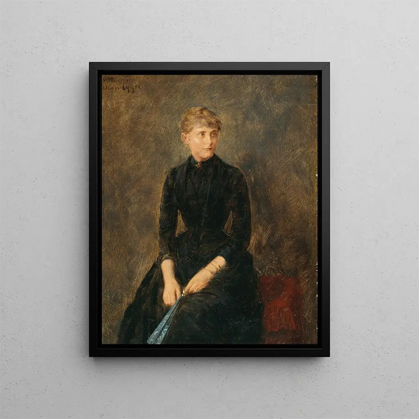 Portrait av sångerskan Hedwig Helbig - Albin Egger-Lienz — inramlat konstverk på väggen