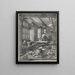 Saint Jérôme dans son bureau - Albrecht Dürer — inramlat konstverk på väggen