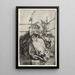 La Vierge et l'Enfant sur un banc herbeux - Albrecht Dürer — inramlat konstverk på väggen