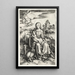 La Vierge et l'Enfant avec un singe - Albrecht Dürer — inramlat konstverk på väggen