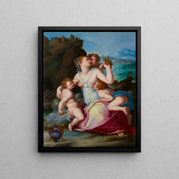 Charité - Alessandro Allori — inramlat konstverk på väggen