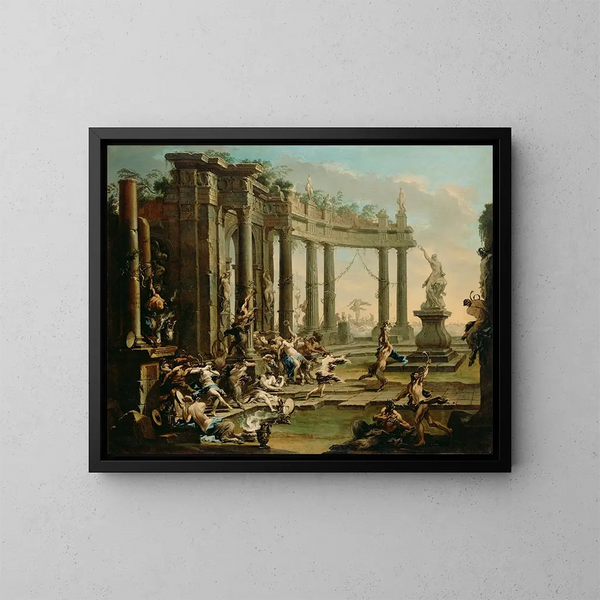 Bacchanale - Alessandro Magnasco — inramlat konstverk på väggen