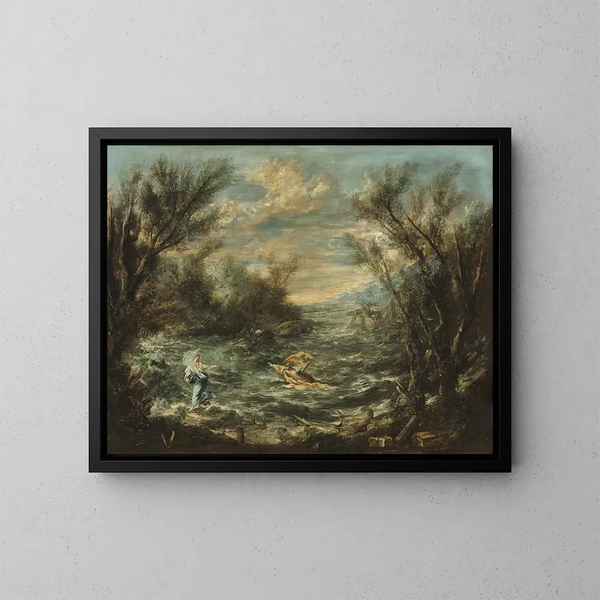 Le Christ au bord de la mer de Galilée - Alessandro Magnasco — inramlat konstverk på väggen