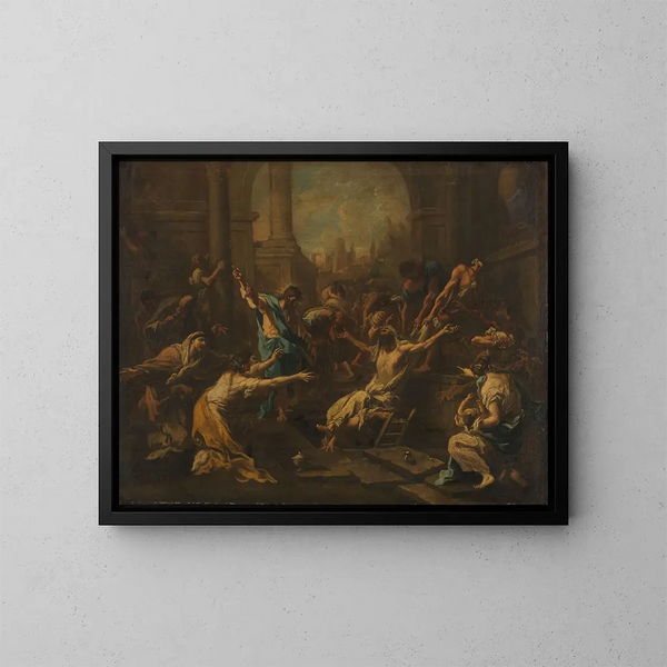 La resurrección de Lázaro - Alessandro Magnasco — inramlat konstverk på väggen