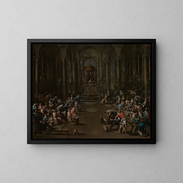 La Synagogue - Alessandro Magnasco — inramlat konstverk på väggen