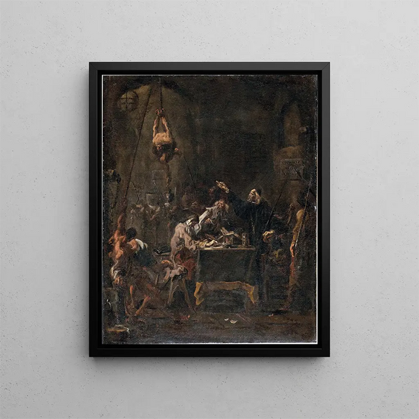 Scène de torture - Alessandro Magnasco — inramlat konstverk på väggen