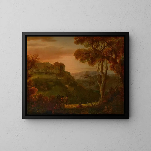 En dal nära Matlock, Derbyshire - Alexander Cozens — inramlat konstverk på väggen