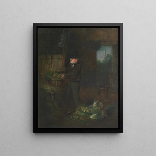 Alexander George Fraser - Boy feeding rabbits.webp