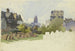Vue sur le cimetière juif de la rue Battonn à Francfort-sur-le-Main vers Saint-Barthélemy - Alexander Gwinner — vy av konstverket