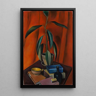 Alexander Kanoldt - Still life with rubber tree.webp