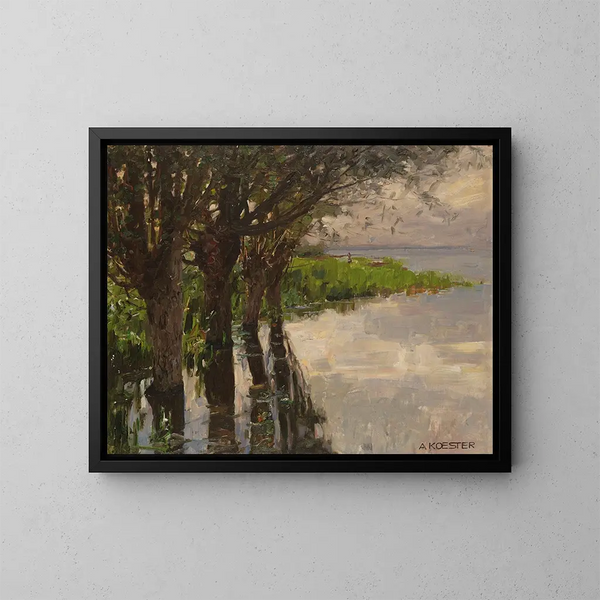 Reichenau, Weiden am See, soleil - Alexander Koester — inramlat konstverk på väggen