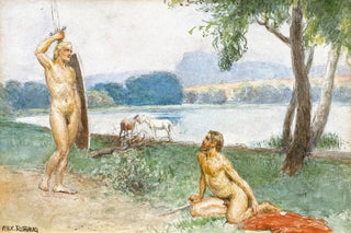 Alexander Rothaug - Zwei mnnliche Akte auf Ufer eines Sees.webp