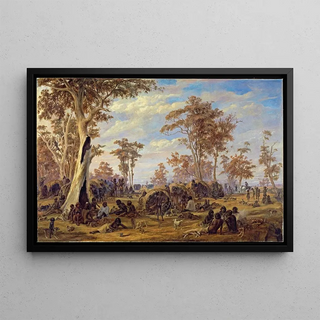 Alexander Schramm - Adelaide a tribe of natives on the banks of the river Torrens.webp