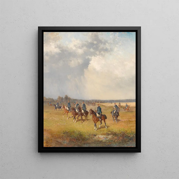 Hussards hongrois - Alexander von Bensa — inramlat konstverk på väggen