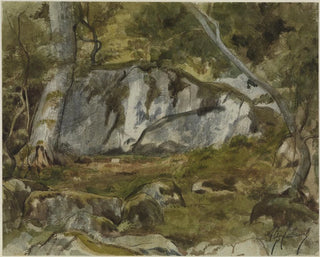 Skog med klippor - Alexandre Cabanel — vy av konstverket