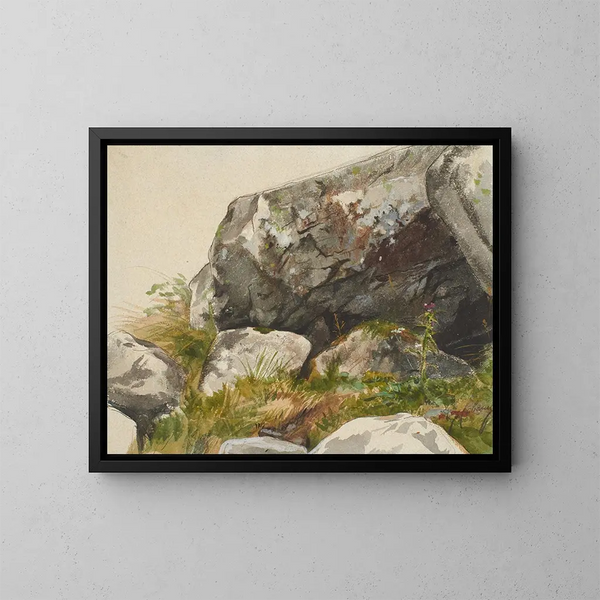 Landskap med klippor - Alexandre Cabanel — inramlat konstverk på väggen