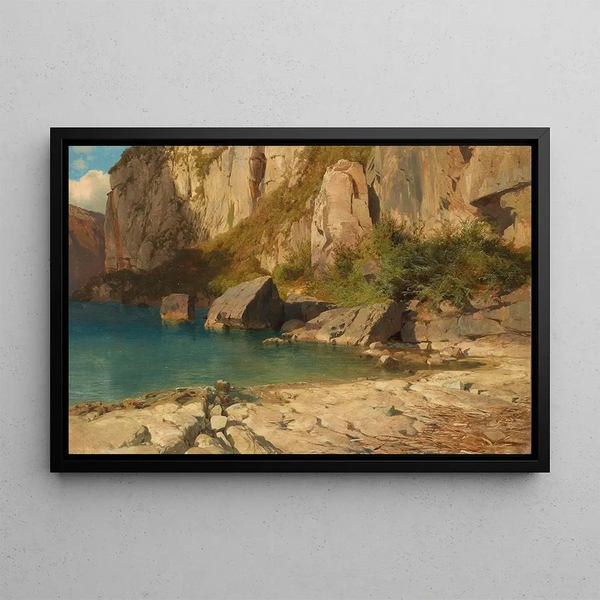 nära Flüelen vid Vierwaldstättersee - Alexandre Calame — inramlat konstverk på väggen