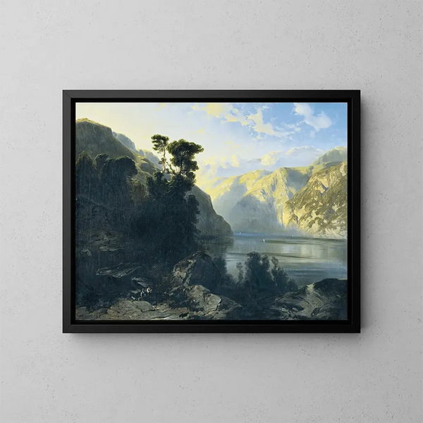 Lac Uri med Urirotstock - Alexandre Calame — inramlat konstverk på väggen