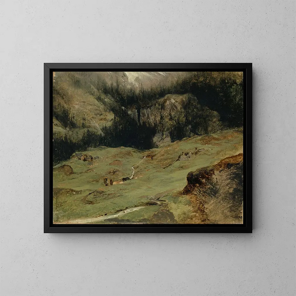 Alpe de Rosenlaui - Alexandre Calame — inramlat konstverk på väggen