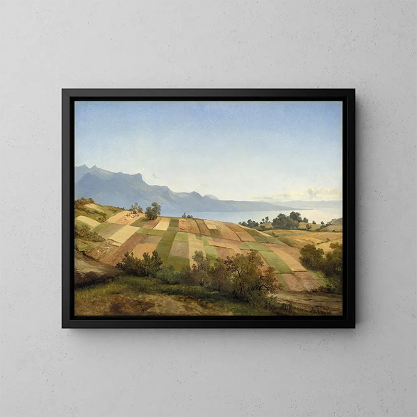 Landskap Schweiz - Alexandre Calame — inramlat konstverk på väggen