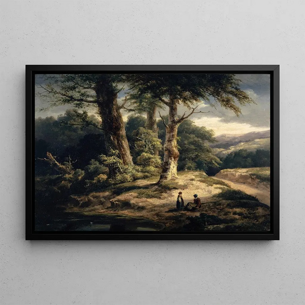 Landskapsbild med skog - Alexandre Calame — inramlat konstverk på väggen