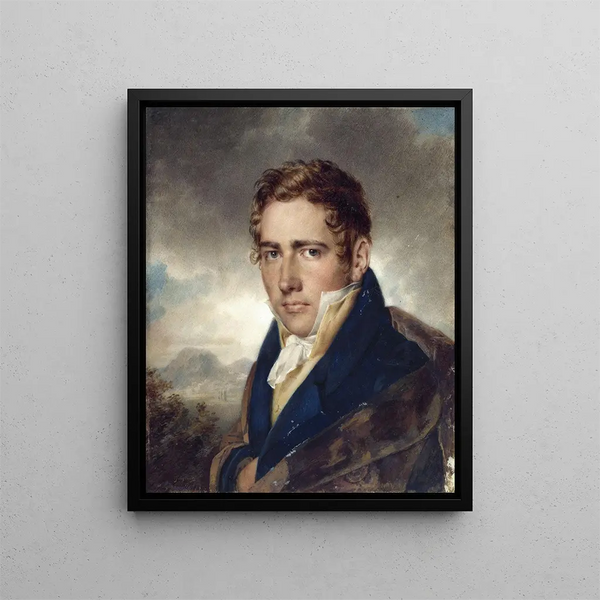 porträtt av den presumtive arkitekten Auguste Constantin 1790-1842 - Alexandre-Évariste Fragonard — inramlat konstverk på väggen