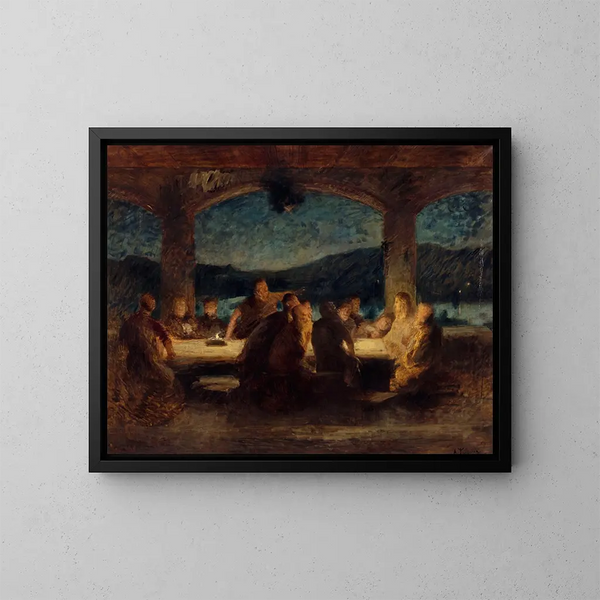 La Cène - Alexandre Falguière — inramlat konstverk på väggen