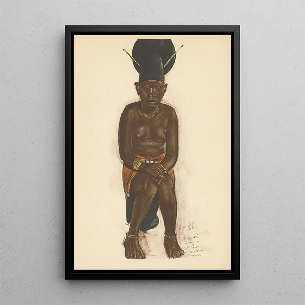Reproduktion av målningen av afrikanska teckningar och målningar pl 37 - Alexandre Iacovleff