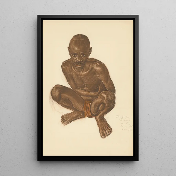 Dessins et peintures d'Afrique pl 38 - Alexandre Iacovleff — inramlat konstverk på väggen