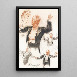 Alexandre Jacovleff - Sergei Kusevitsky Conducting The Boston Symphony Orchestra.webp