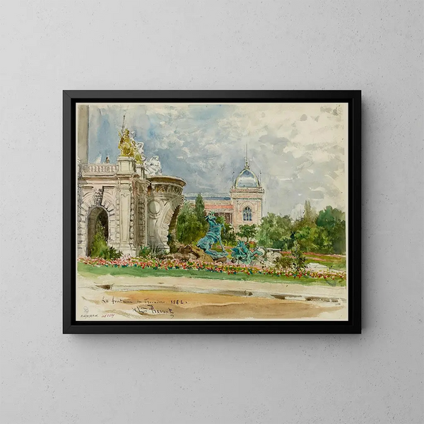 Fontaine du Trocadéro - Alexandre Prévost — inramlat konstverk på väggen