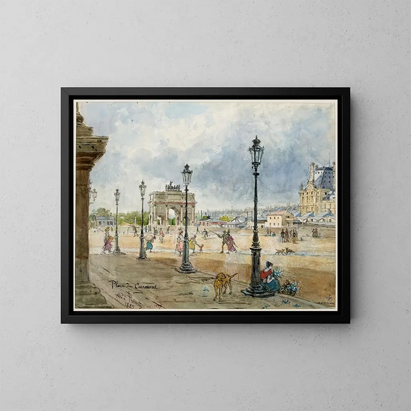Place du Carrousel - Alexandre Prévost — inramlat konstverk på väggen