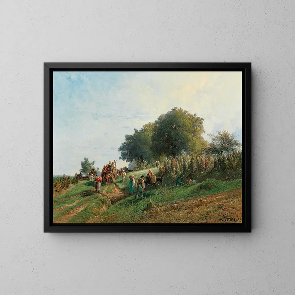 La moisson - Alexandre René Véron — inramlat konstverk på väggen