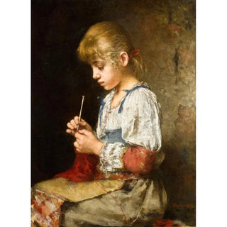 Alexei Harlamoff - Girl Crocheting.webp